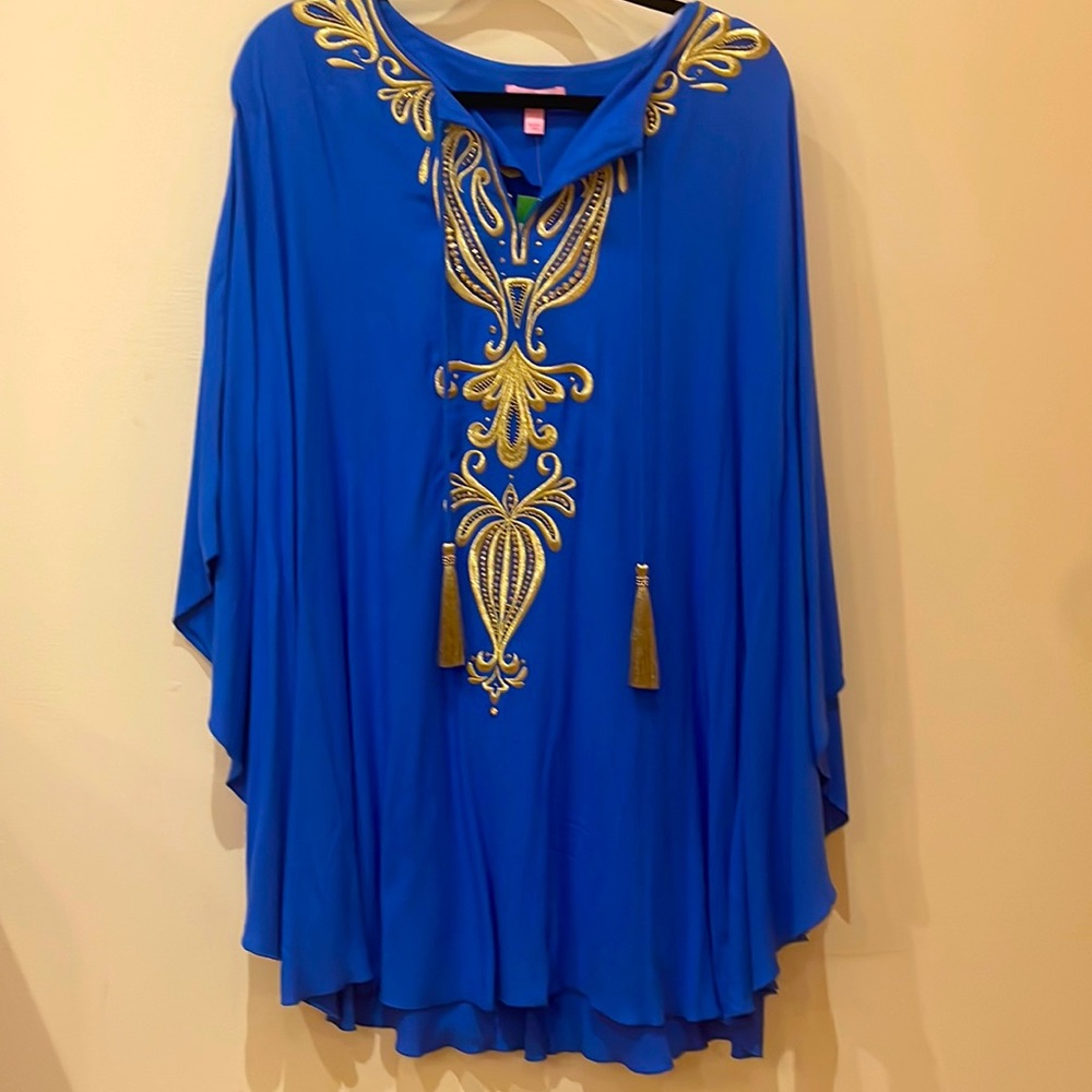 Lilly Pulitzer Emera Caftan in Brilliant Blue XXS/XS